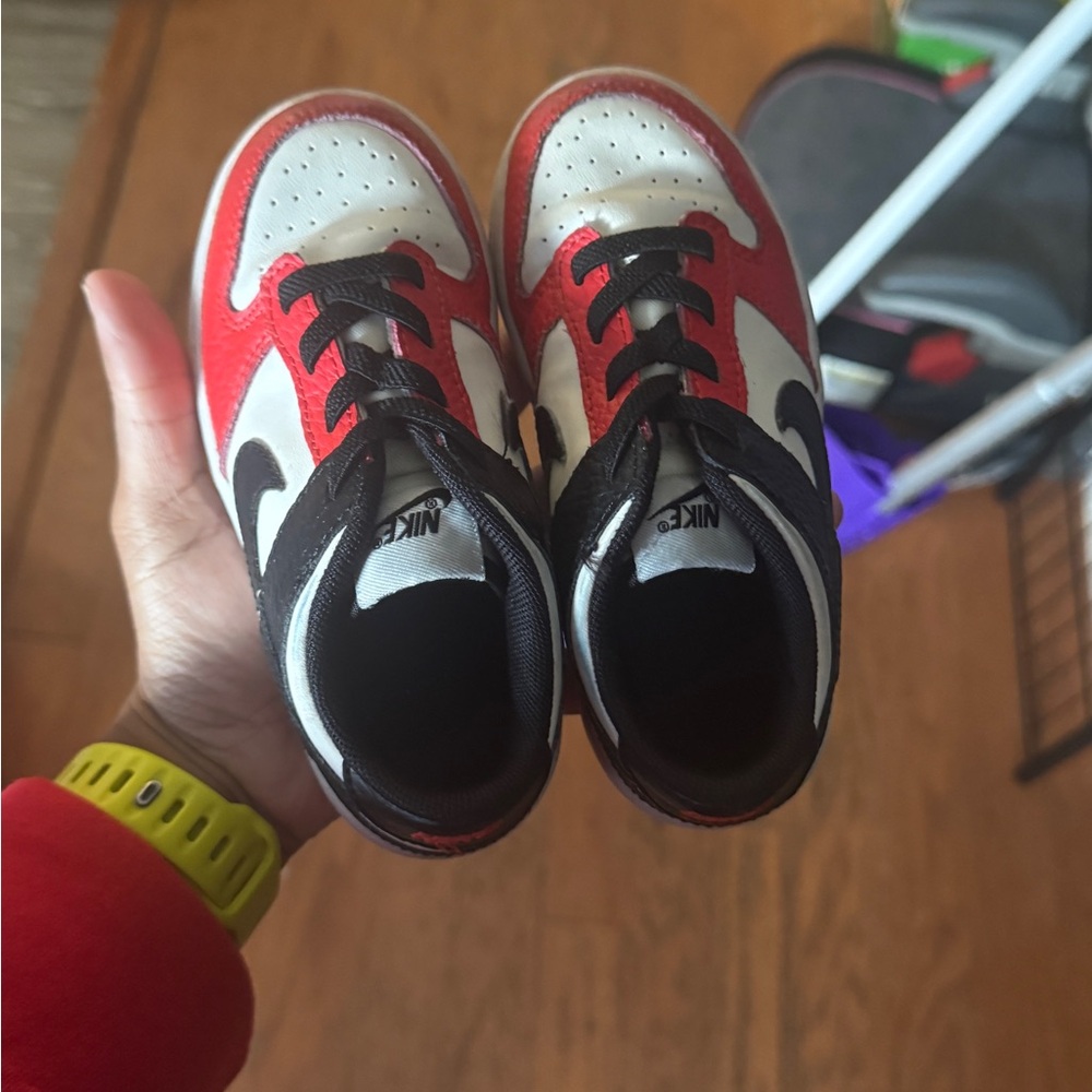 Nike Kids White and Red Sneakers